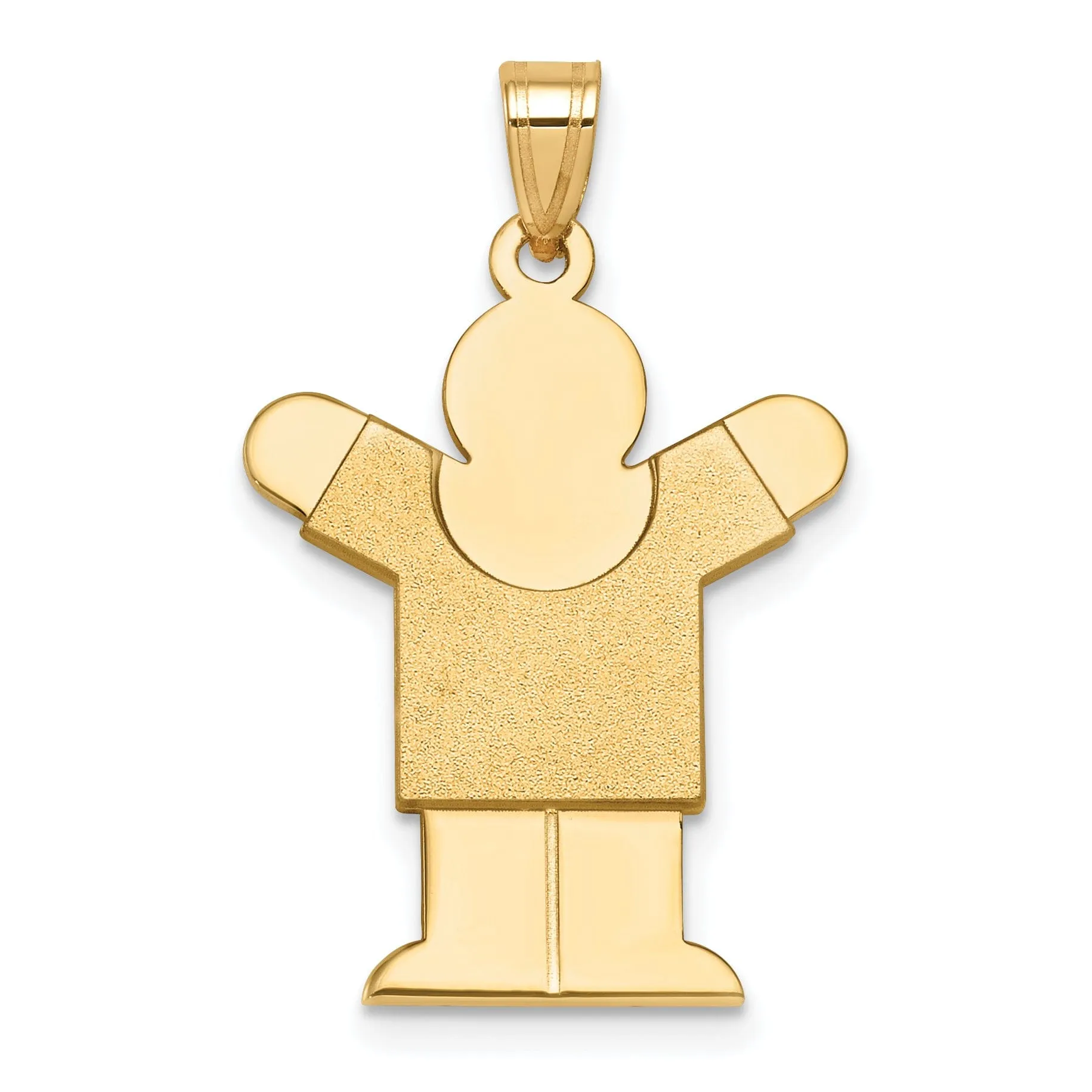14k Yellow Gold Satin Solid Love Boy Charm