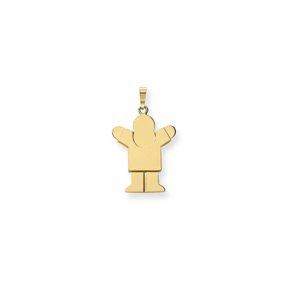 14k Yellow Gold Satin Solid Love Boy Charm