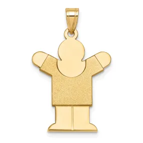 14k Yellow Gold Satin Solid Love Boy Charm