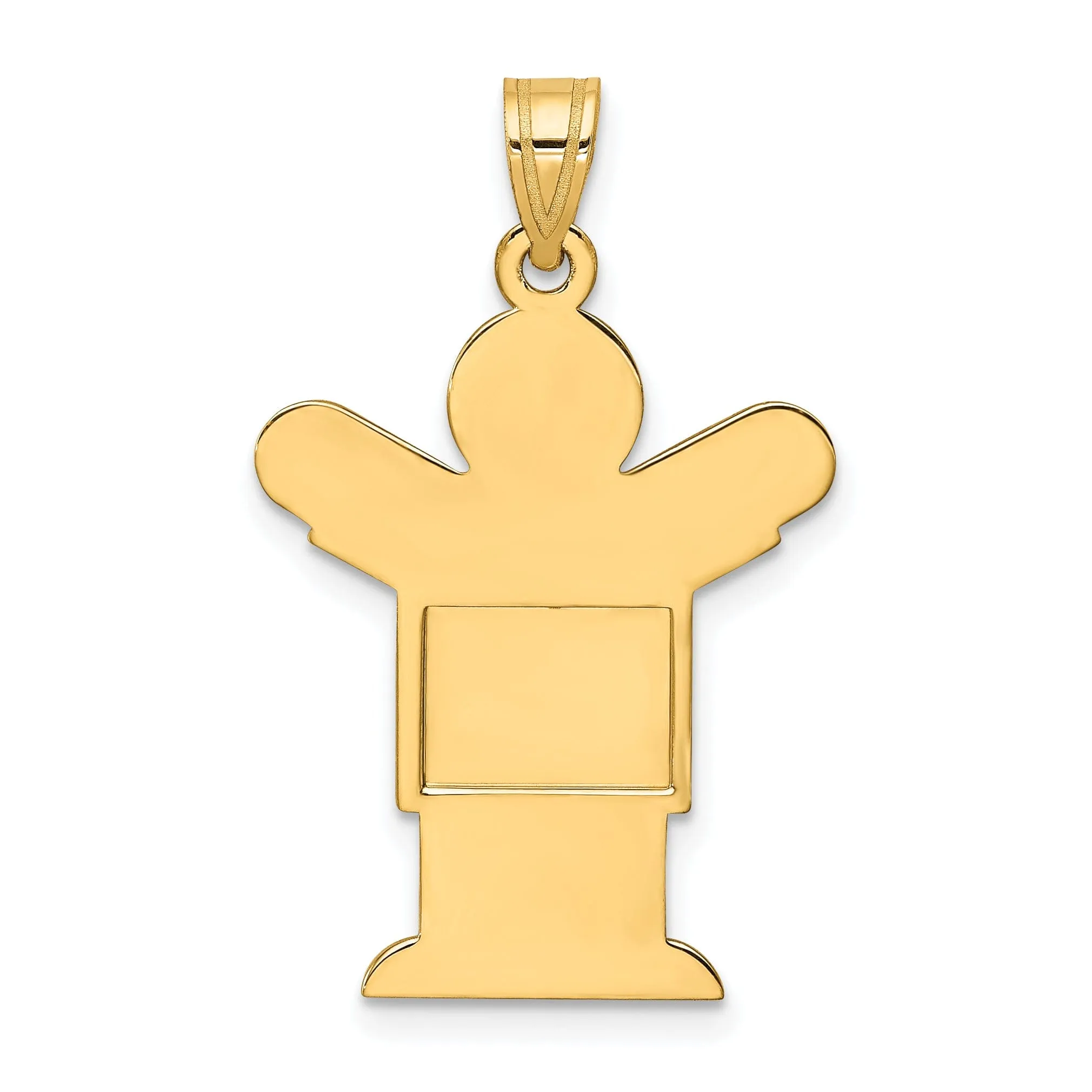 14k Yellow Gold Satin Solid Love Boy Charm