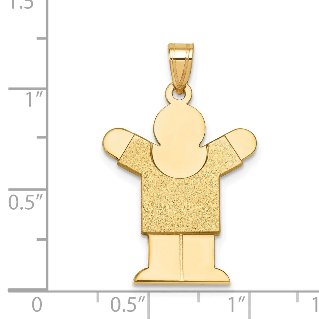 14k Yellow Gold Satin Solid Love Boy Charm