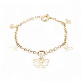 14K Yellow Gold Women's Butterfly Bracelet