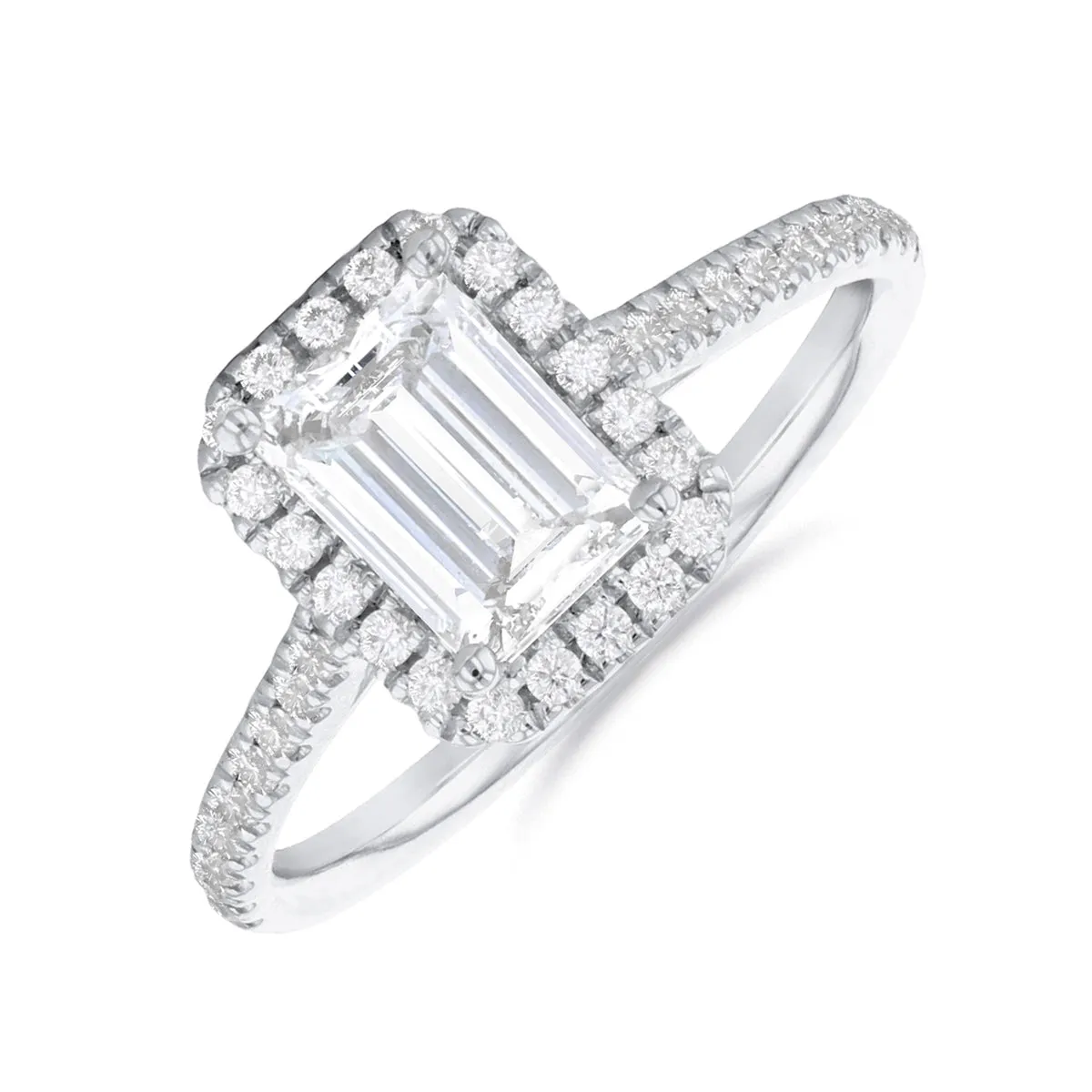 1.50ct Willow Emerald Cut Diamond Solitaire Engagement Ring | 18ct White Gold