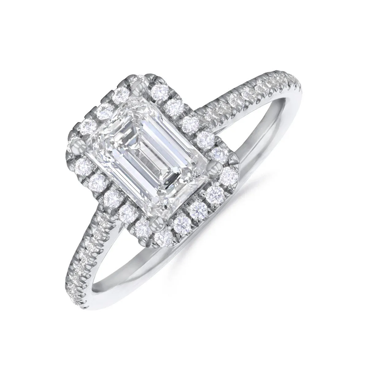 1.50ct Willow Emerald Cut Diamond Solitaire Engagement Ring | 18ct White Gold