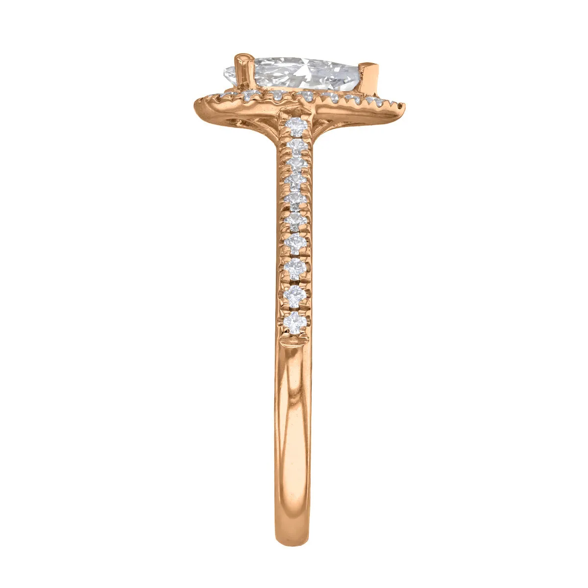 1.50ct Willow Pear Cut Diamond Solitaire Engagement Ring | 18ct Rose Gold