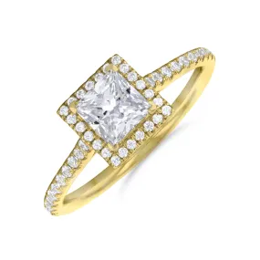 1.50ct Willow Princess Cut Diamond Solitaire Engagement Ring | 18ct Yellow Gold