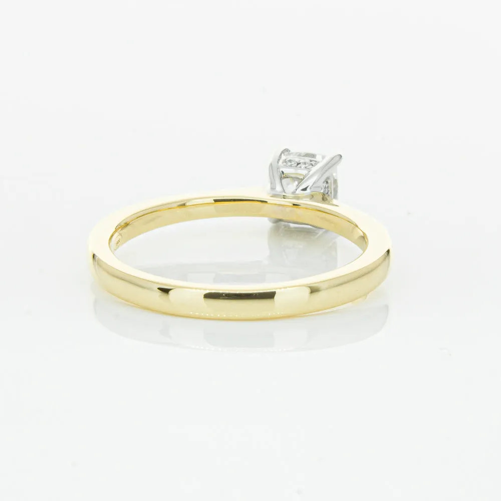 18ct Yellow Gold .70ct Cushion Cut Diamond Ring