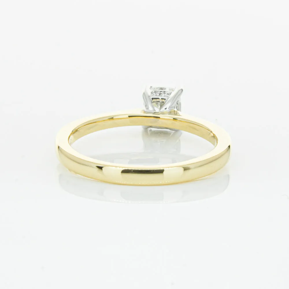 18ct Yellow Gold .70ct Cushion Cut Diamond Ring