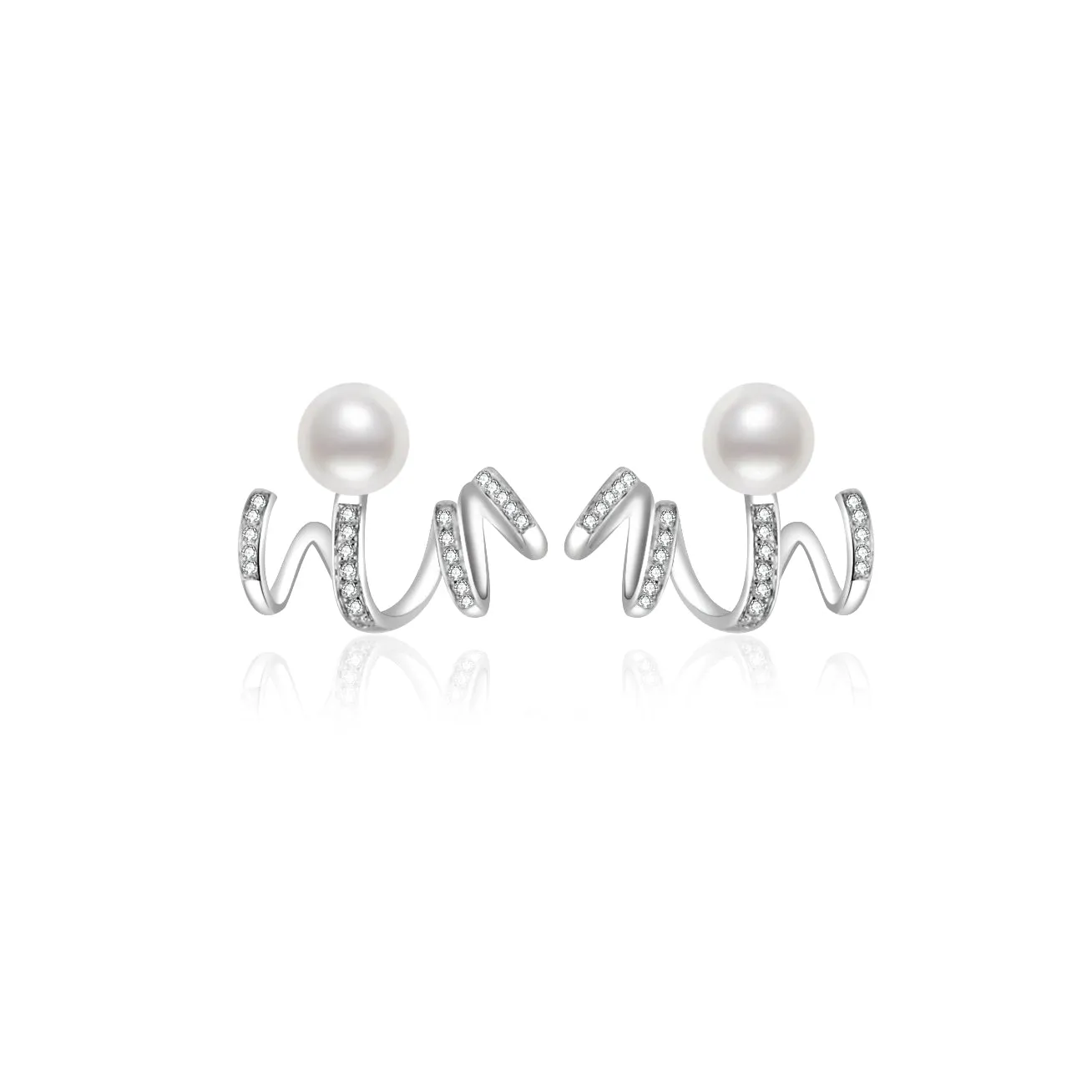 18K Diamond Hanadama Akoya Pearl Earrings KE00229 | LOVE
