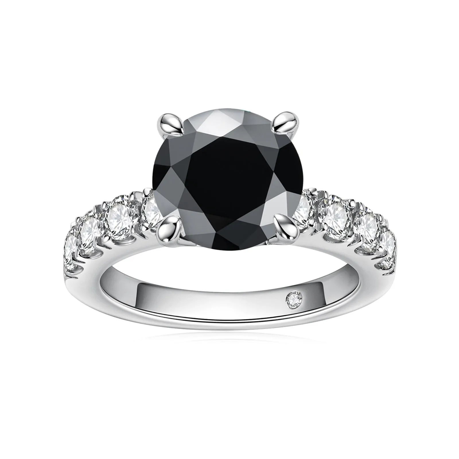 18k Gold Overlay Round Cut Diamond Engagement Ring