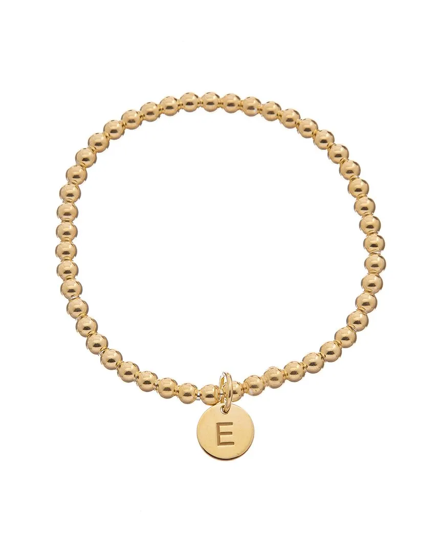 18K Italian Gold Over Silver Initial Charm Bracelet
