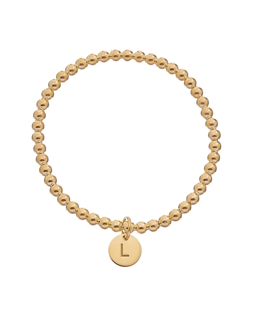 18K Italian Gold Over Silver Initial Charm Bracelet