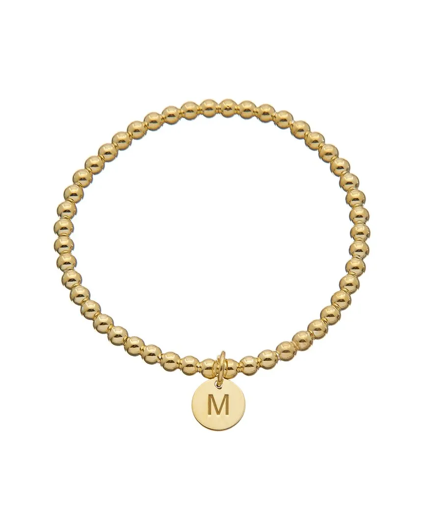 18K Italian Gold Over Silver Initial Charm Bracelet