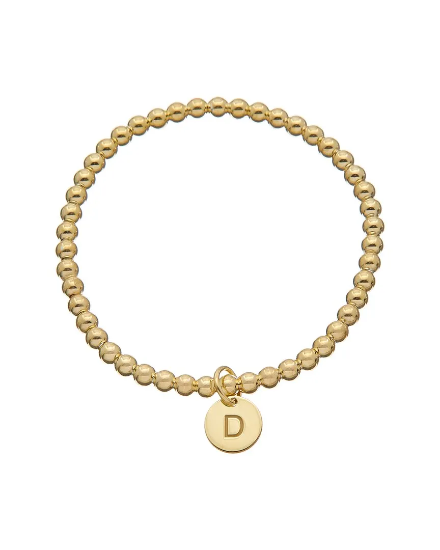 18K Italian Gold Over Silver Initial Charm Bracelet