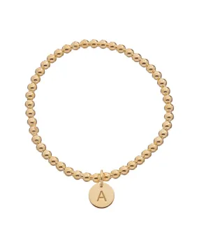 18K Italian Gold Over Silver Initial Charm Bracelet