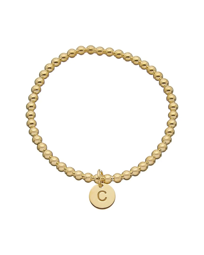 18K Italian Gold Over Silver Initial Charm Bracelet