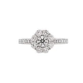 18K White Round Diamond 0.25Ct Halo Engagement Ring