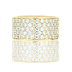 18k Yellow Gold Silk Pave Diamond Fashion Ring