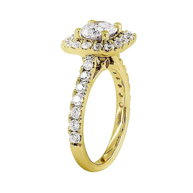 1ctw Certified Lab Grown Diamond Halo Engagement Ring