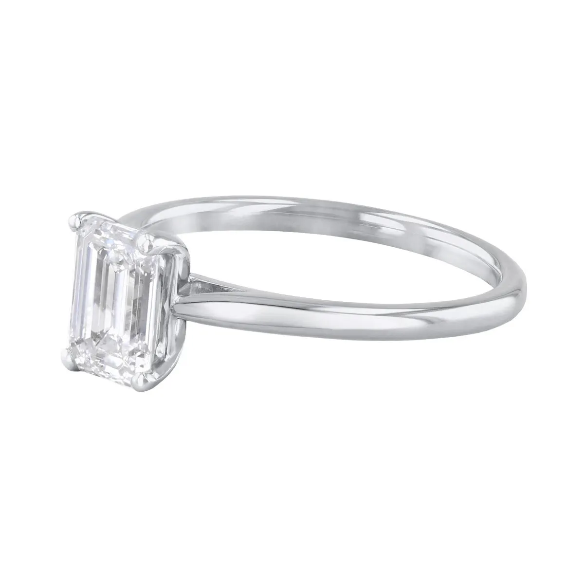 2.00ct Ophelia Emerald Cut Diamond Solitaire Engagement Ring | Platinum