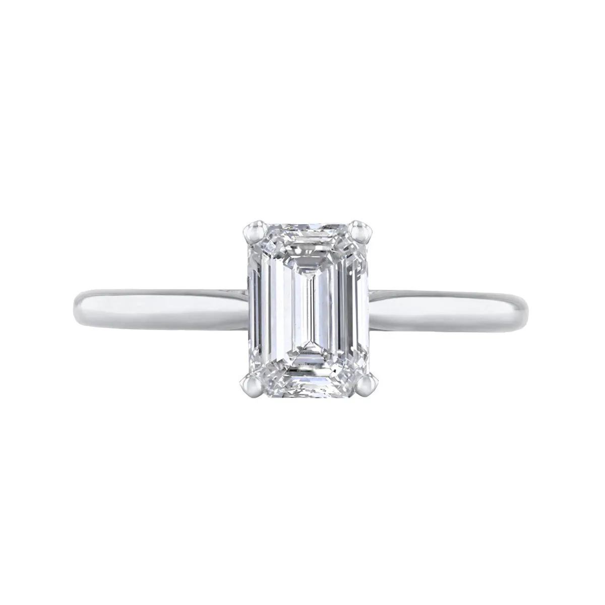 2.00ct Ophelia Emerald Cut Diamond Solitaire Engagement Ring | Platinum