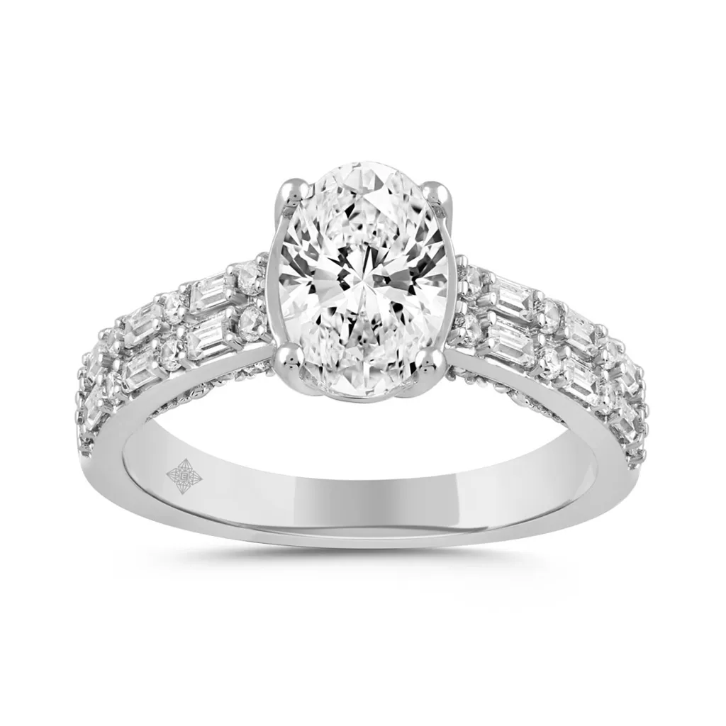 2.50 Carat Lab-Grown Diamond Engagement Ring  | 14K White Gold |  Cathedral Style