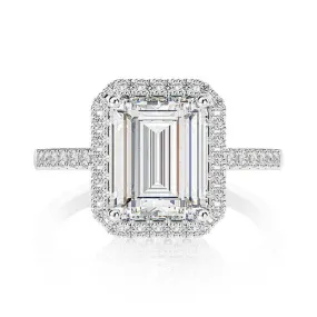 2ct Emerald Cut Excellent Diamond Engagement Ring