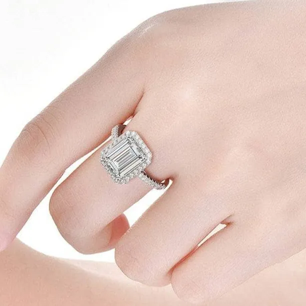 2ct Emerald Cut Excellent Diamond Engagement Ring