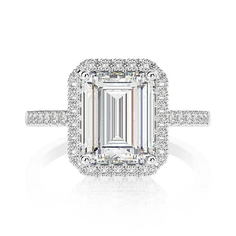 2ct Emerald Cut Excellent Diamond Engagement Ring