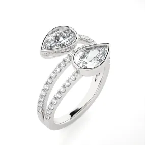 3 3/8 ctw Pear-Shaped Lab Grown Diamond Ring