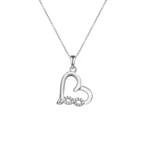 45cm Sterling Silver Cubic Zirconia Infinity Heart Necklace