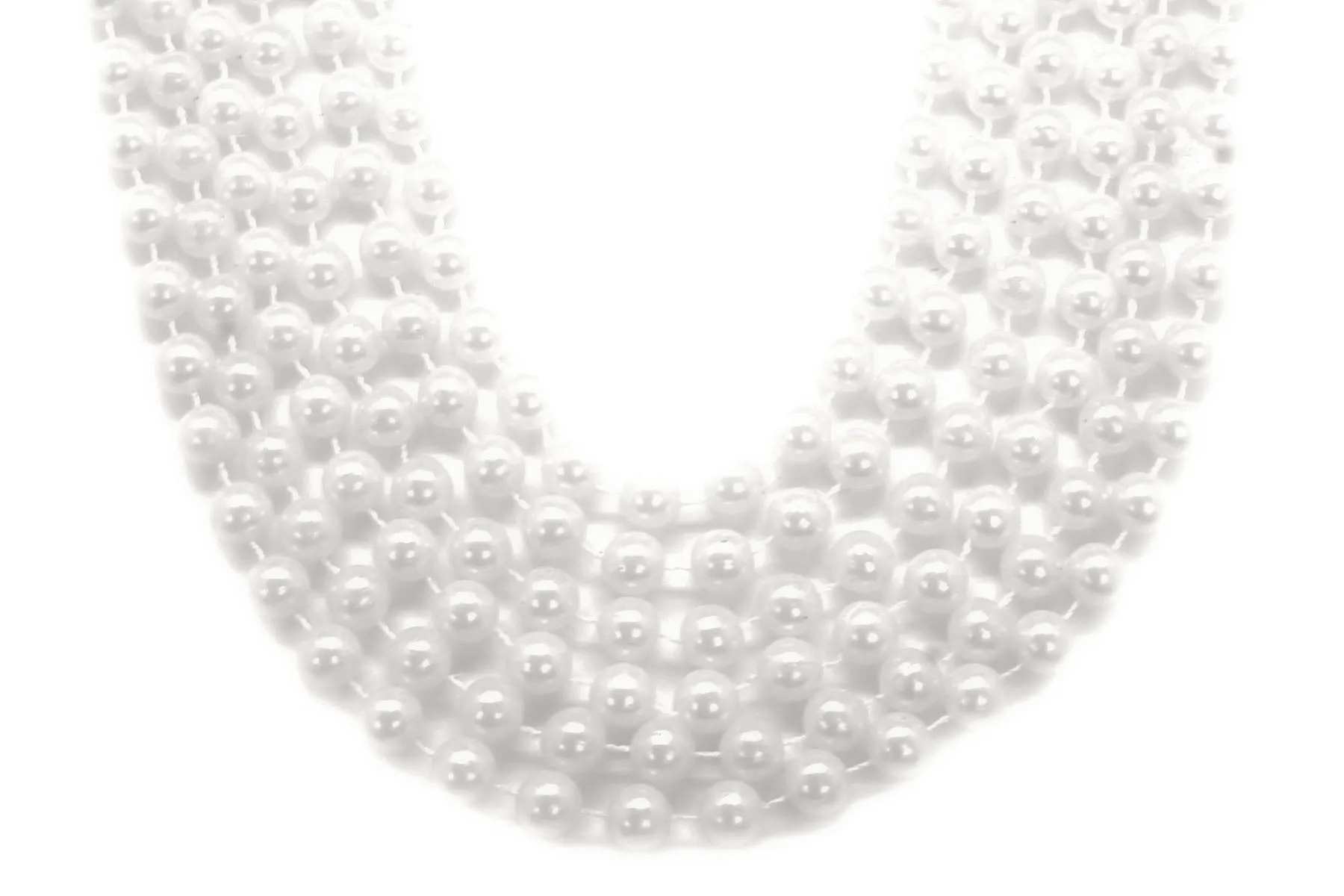 48" 12mm Round Beads White Pearl