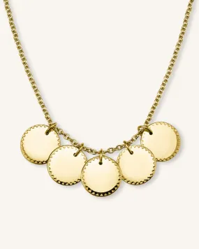 5 Coin Charm Necklace