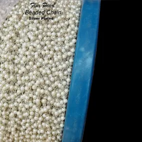 5 Meters Pkg. Beaded Pearl Chain Silver wire polished, the beads size 3mm