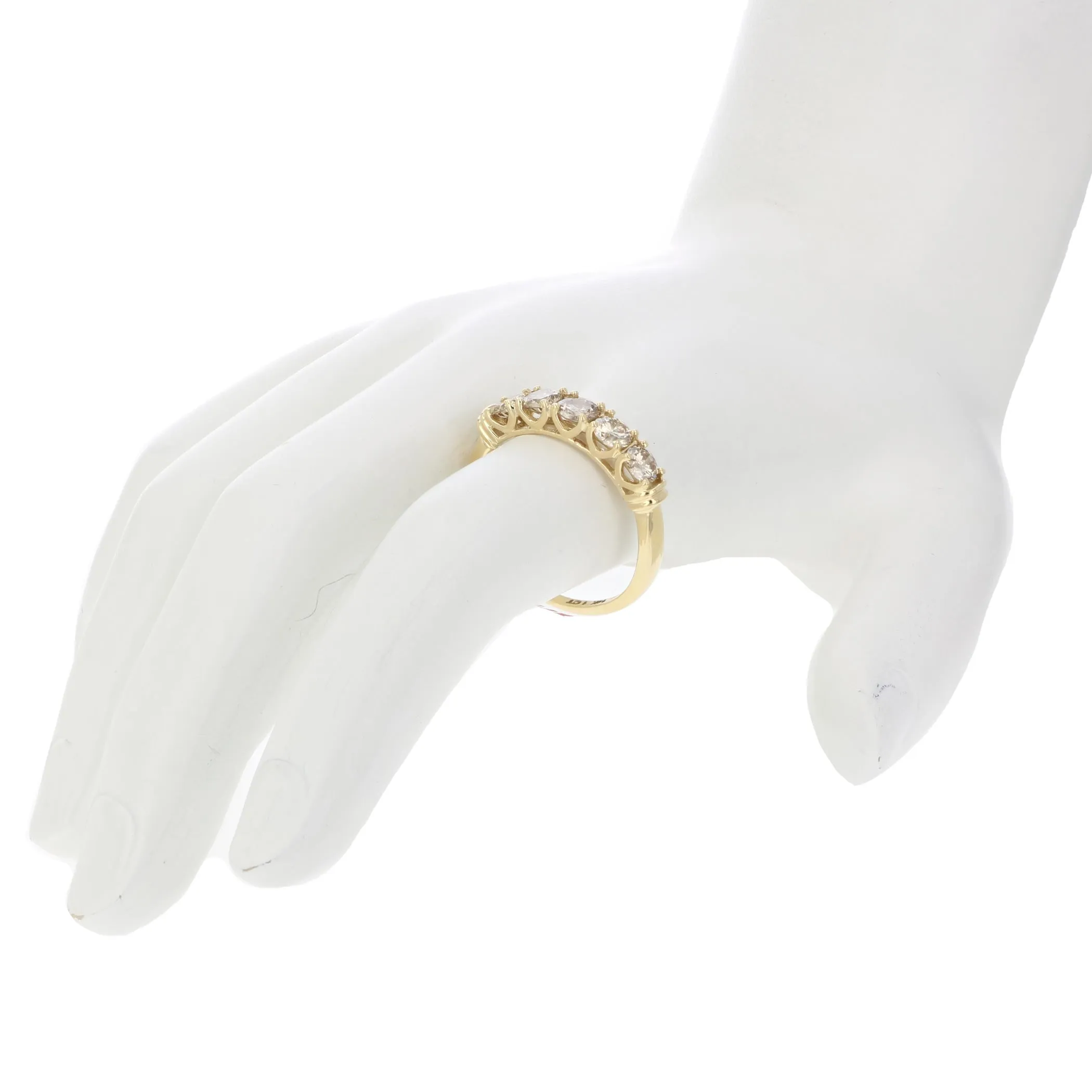 5 Stone Diamond Engagement Ring in 14k Gold
