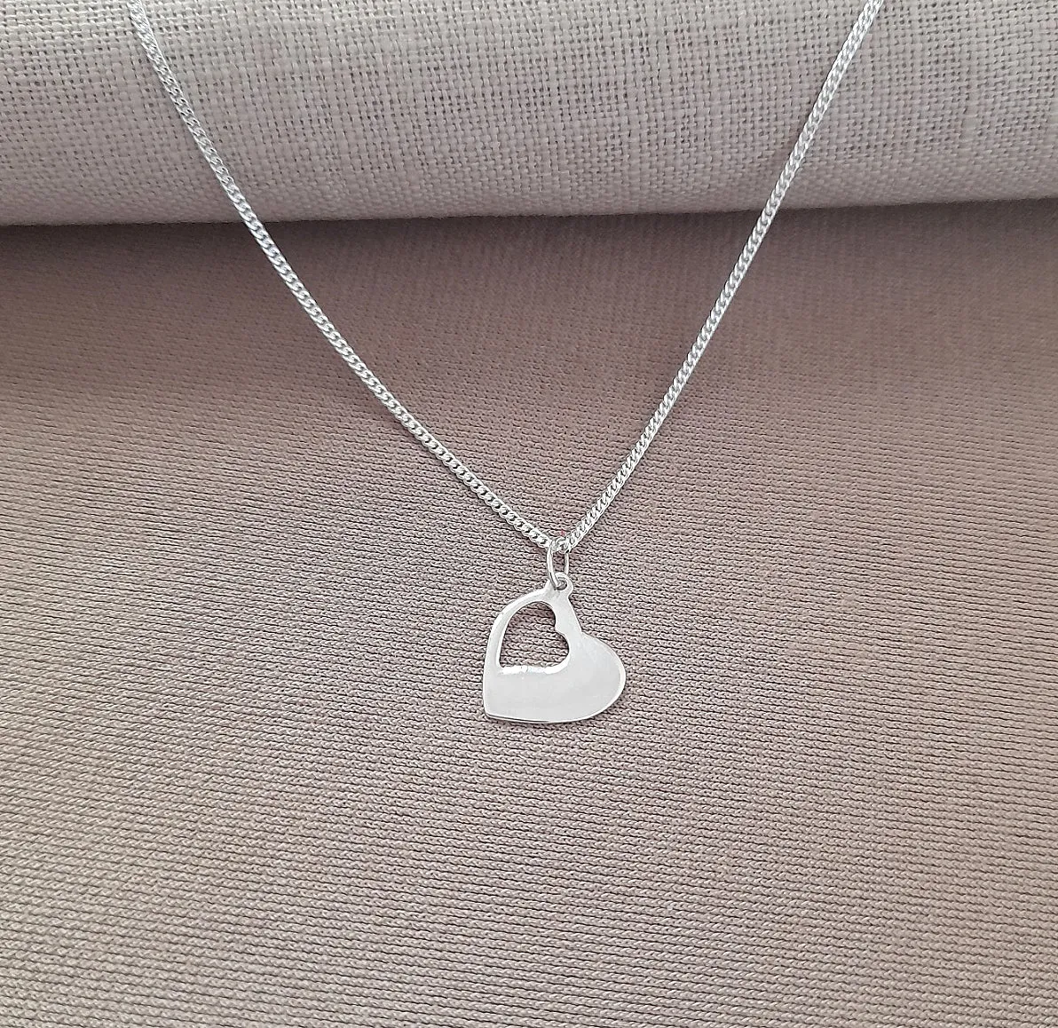 65th Birthday Cut Out Heart Necklace in Sterling Silver 925, Personalised Jewellery Gift