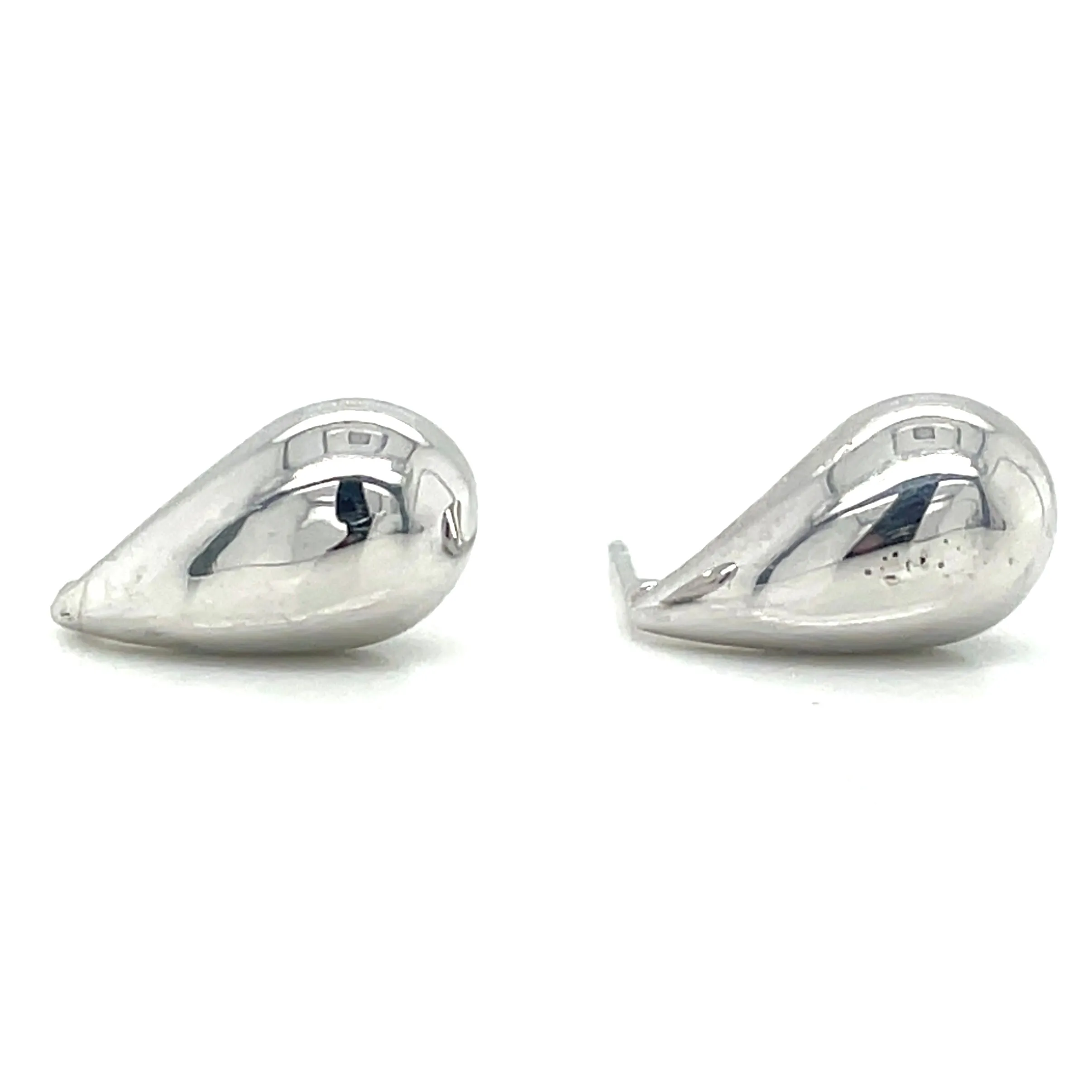 9ct White Gold Small Teardrop Earrings