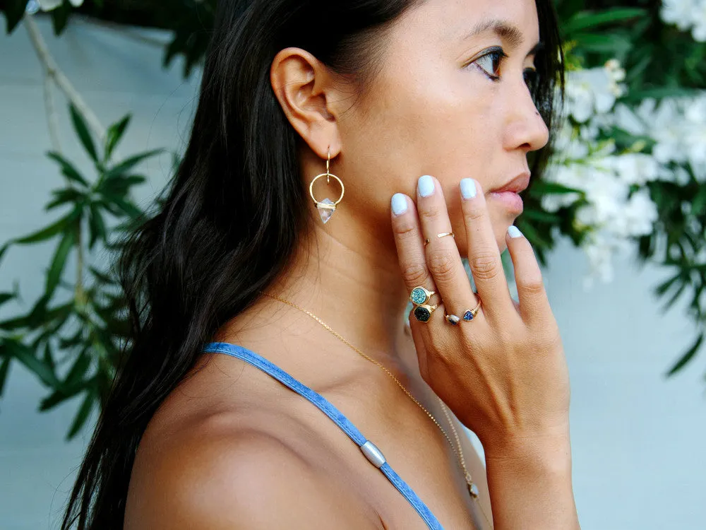 Albatross Earrings - Crystal Quartz