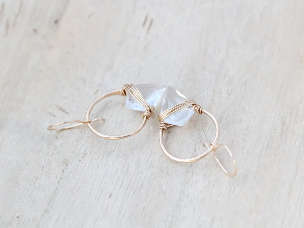 Albatross Earrings - Crystal Quartz