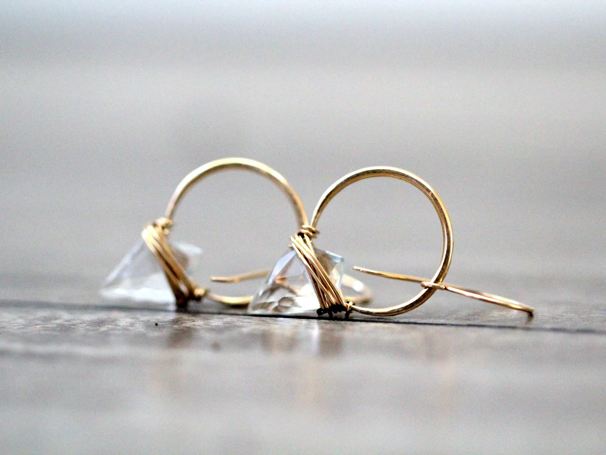Albatross Earrings - Crystal Quartz
