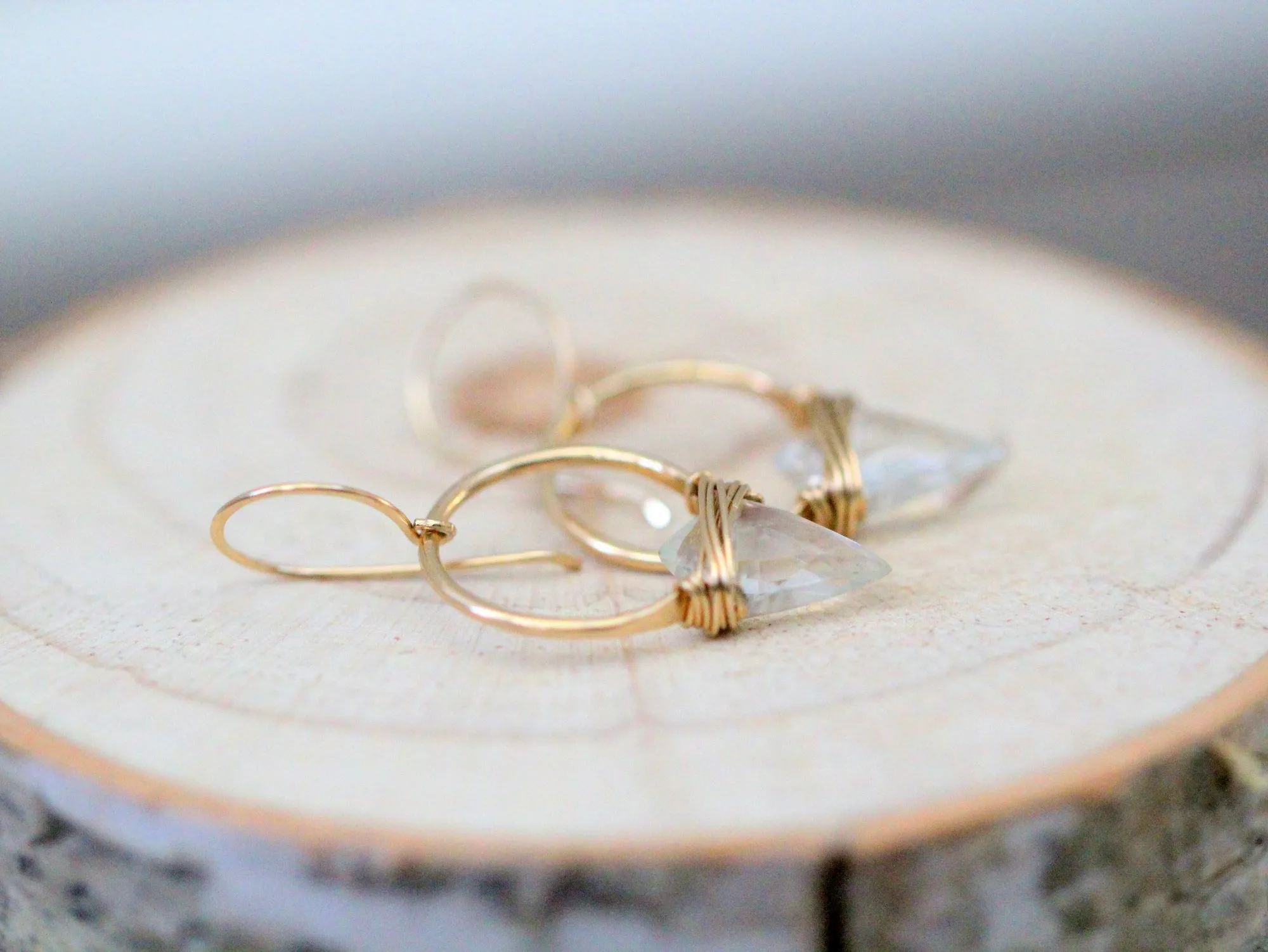 Albatross Earrings - Crystal Quartz