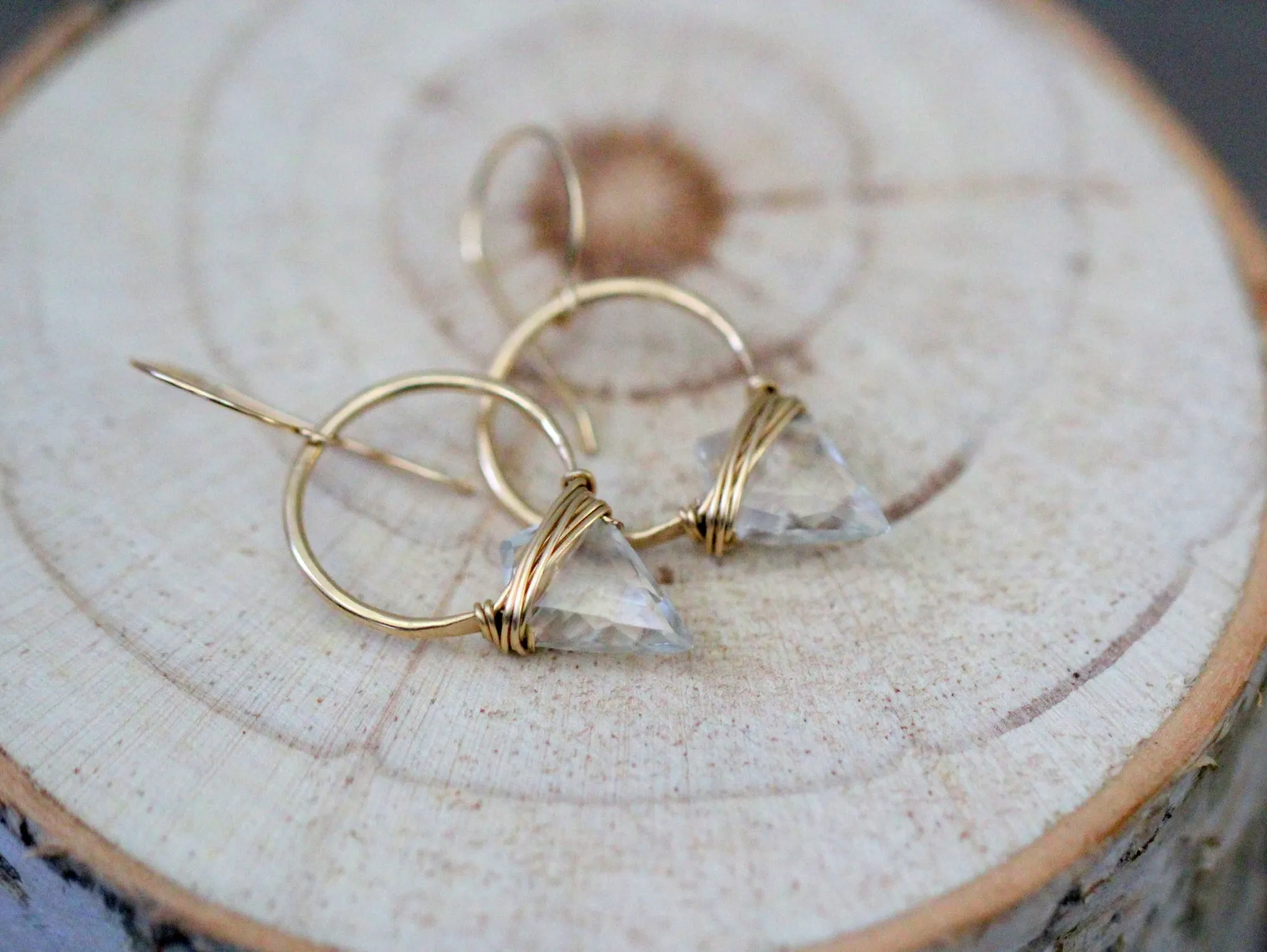 Albatross Earrings - Crystal Quartz