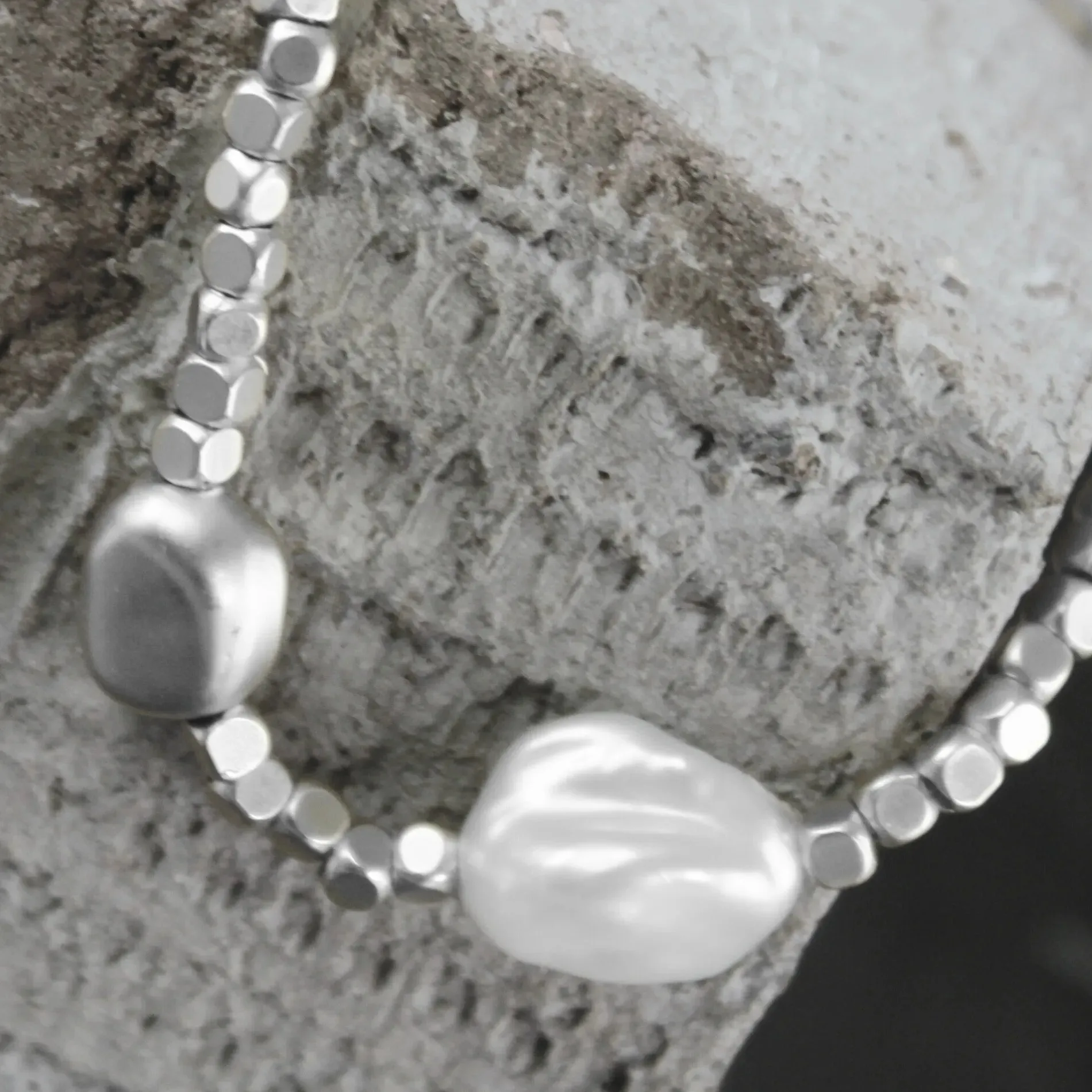 Audrey Pearl Bracelet Silver Plating
