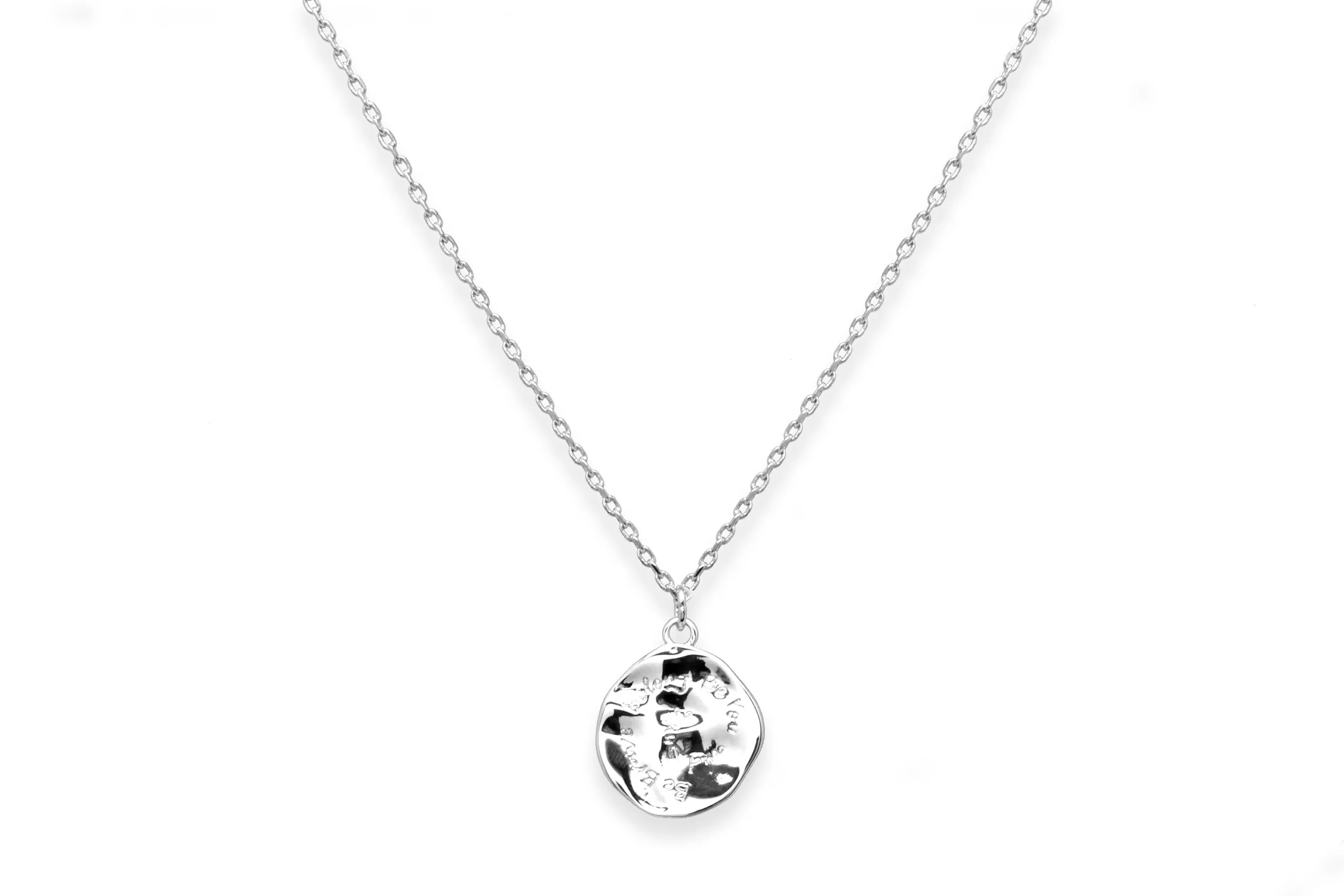 Be You Engraved Silver Pendant Necklace