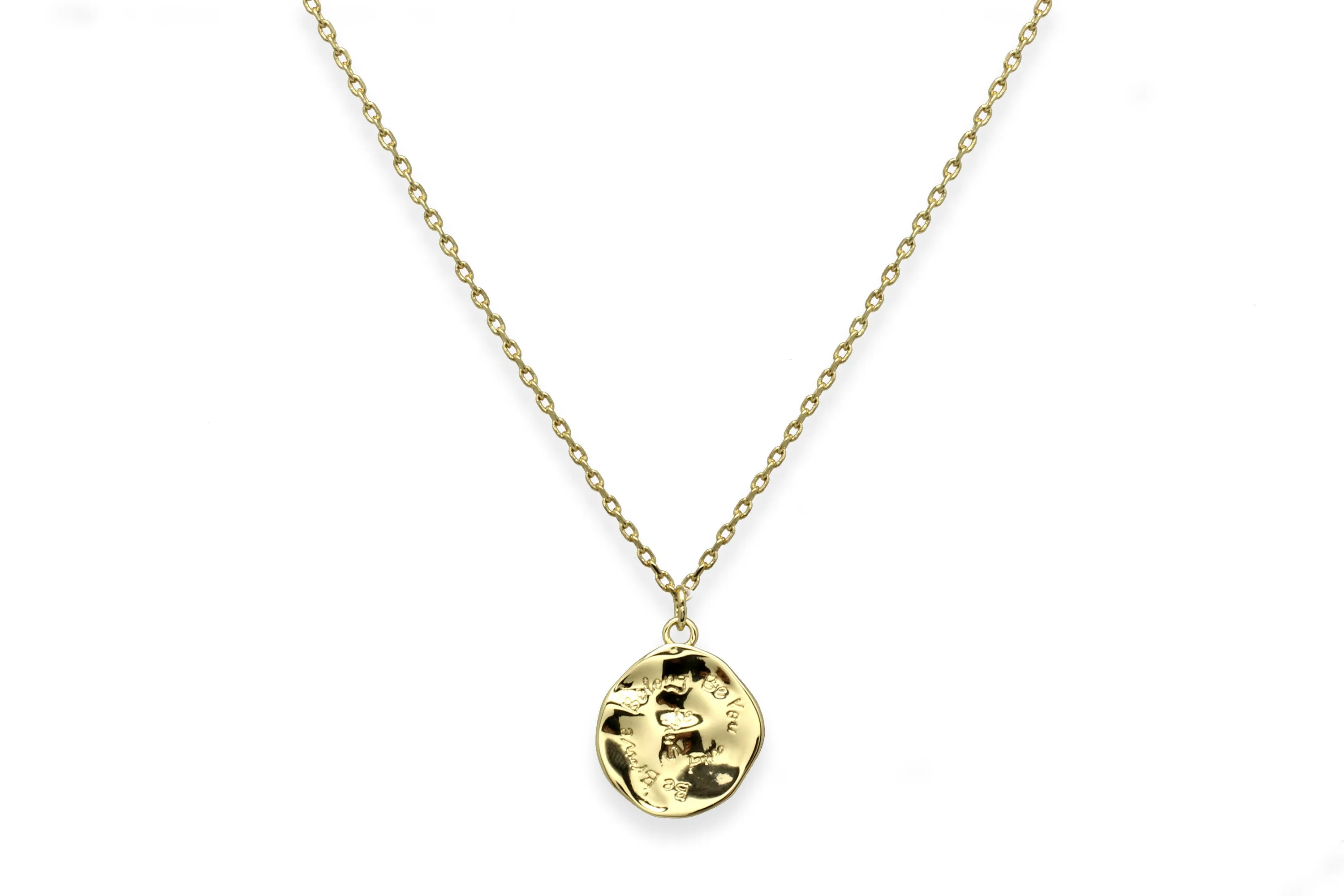 Be You Engraved Silver Pendant Necklace