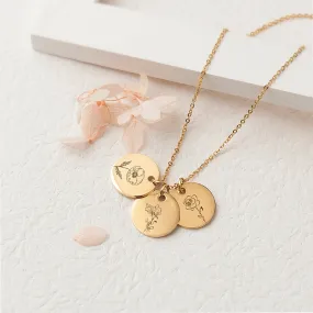 Birth Flower Charm Necklace