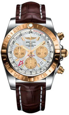 Breitling - Chronomat 44 GMT Steel and Gold on Croco