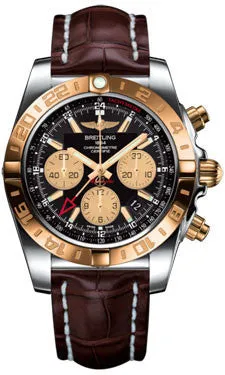 Breitling - Chronomat 44 GMT Steel and Gold on Croco
