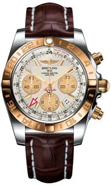 Breitling - Chronomat 44 GMT Steel and Gold on Croco