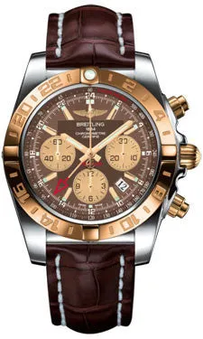 Breitling - Chronomat 44 GMT Steel and Gold on Croco
